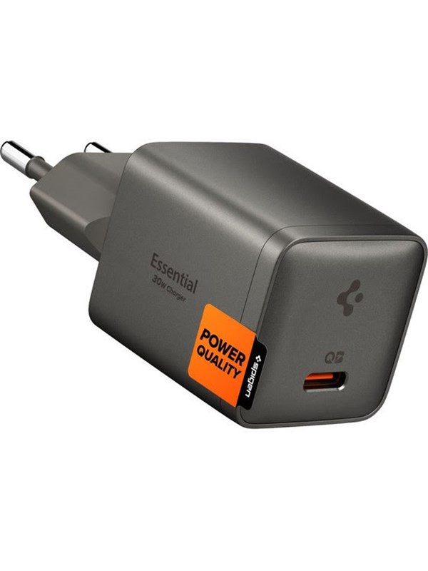 Spigen EE301EU Essential Netzladegerät, 30W, 3A, 1 x USB-C, Grau ACH10447