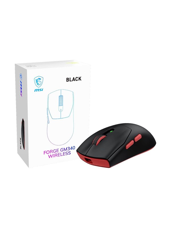 MSI FORGE GM340 - mouse - 2.4 GHz Bluetooth USB - black - Maus (Schwarz)