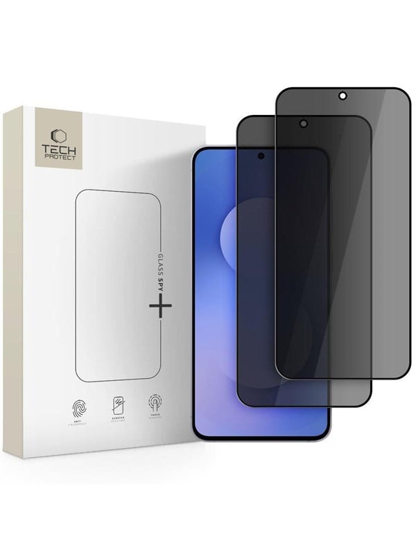Privacy Tech-Protect Spy+ Displayschutzfolie für Samsung Galaxy A57 5G / A37 5G / S25 FE, gehärtetes Glas, Full Glue, 2 Stück Set