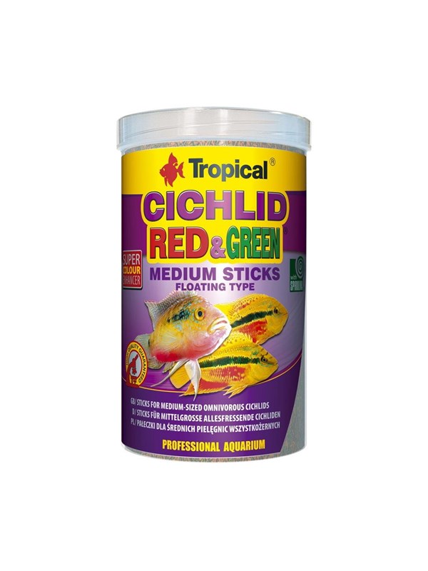 Tropical Cichlid Red&Green Medium Sticks 1000 ml. / 360 g