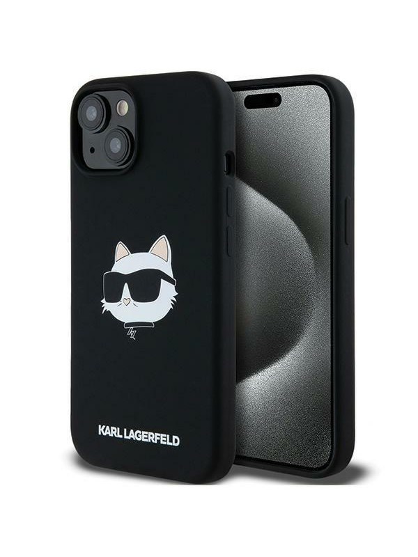 Karl Lagerfeld Silicone Choupette Head MagSafe Case for iPhone 15 Plus / 14 Plus - Black