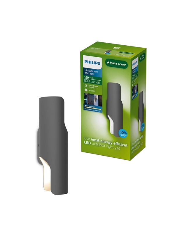 Philips LED-Außenwandleuchte Fira, up/down, anthrazit, IP44