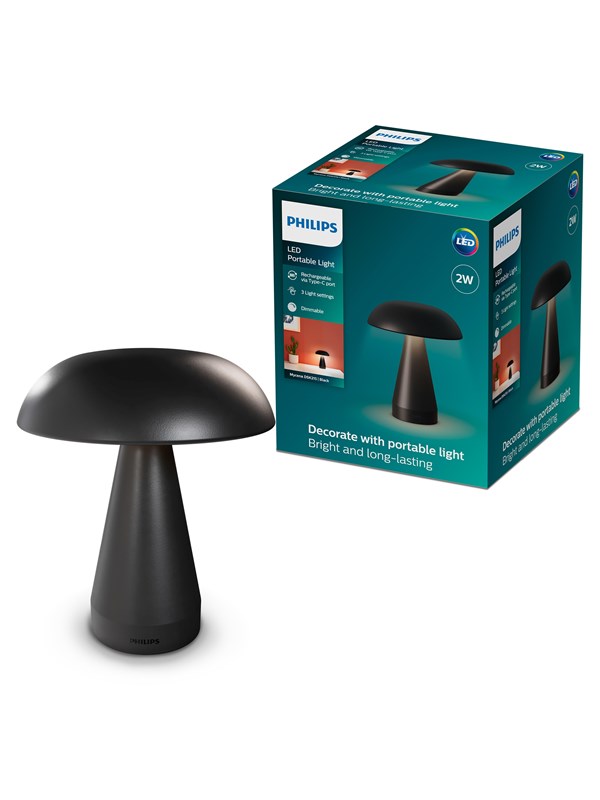 Philips 8721103148445 LED-Akku-Tischlampe LED LED fest eingebaut 3 W Schwarz