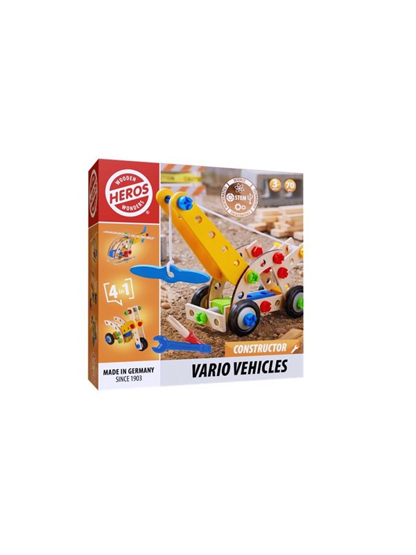 Heros FSC® Constructor - 4-in-1, Vario Fahrzeuge, 70 Stück