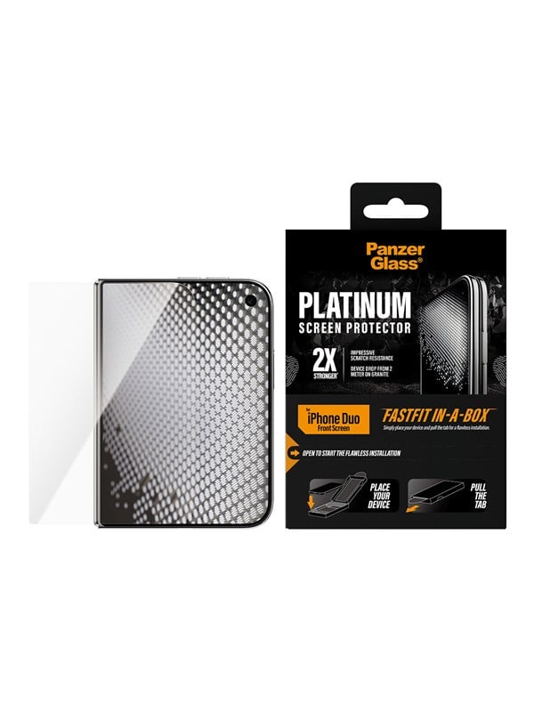 PanzerGlass Platinum Screen Protector Apple iPhone Duo w. FASTFIT IN-A-BOX (sub-screen)