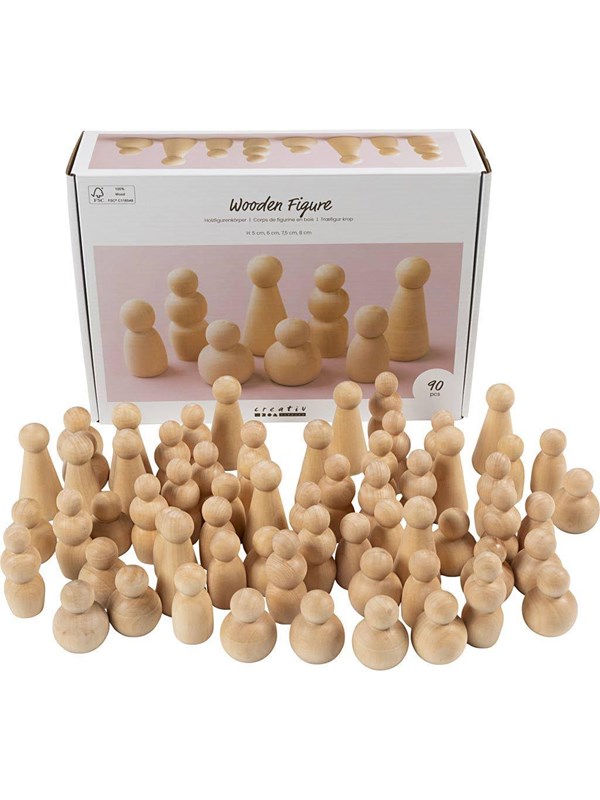 Creativ Company Wooden Shapes 5-8cm - 90 pcs