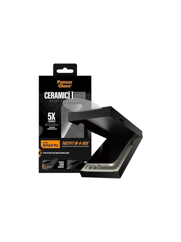 PanzerGlass Ceramic Screen Protector Apple iPhone 18 Pro 17 Pro w FASTFIT IN-A-BOX