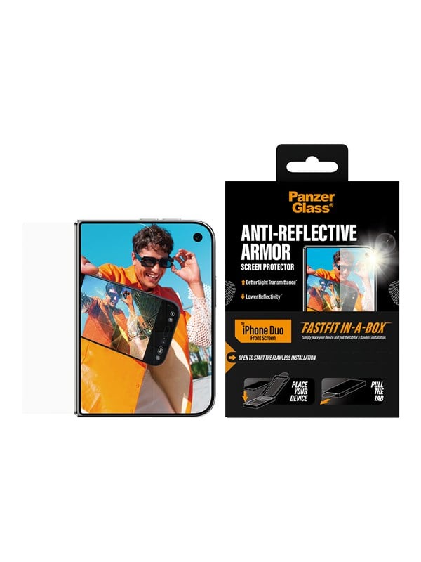 PanzerGlass Anti-reflective Armor Screen Protector Apple iPhone Duo w. FASTFIT IN-A-BOX (sub-screen)
