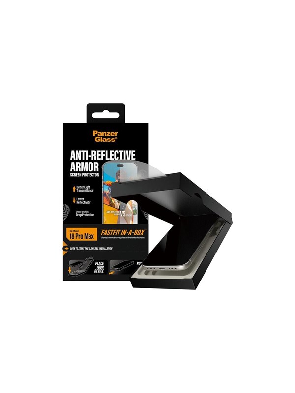 PanzerGlass Anti-reflective Armor Screen Protector Apple iPhone 18 Pro Max w. FASTFIT IN-A-BOX
