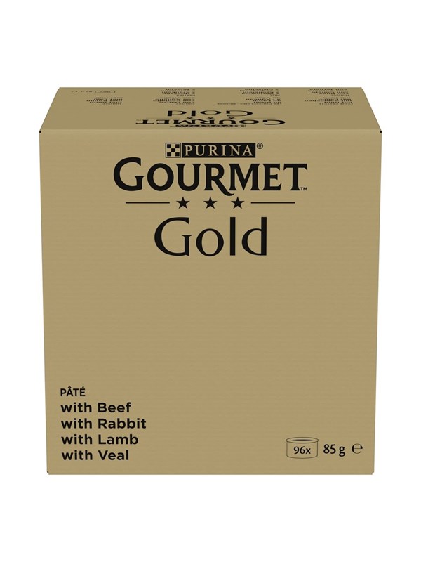 PURINA NESTLE GOURMET GOLD Mus Mix 4 Geschmacksrichtungen - Nassfutter für Katzen - 96x85g