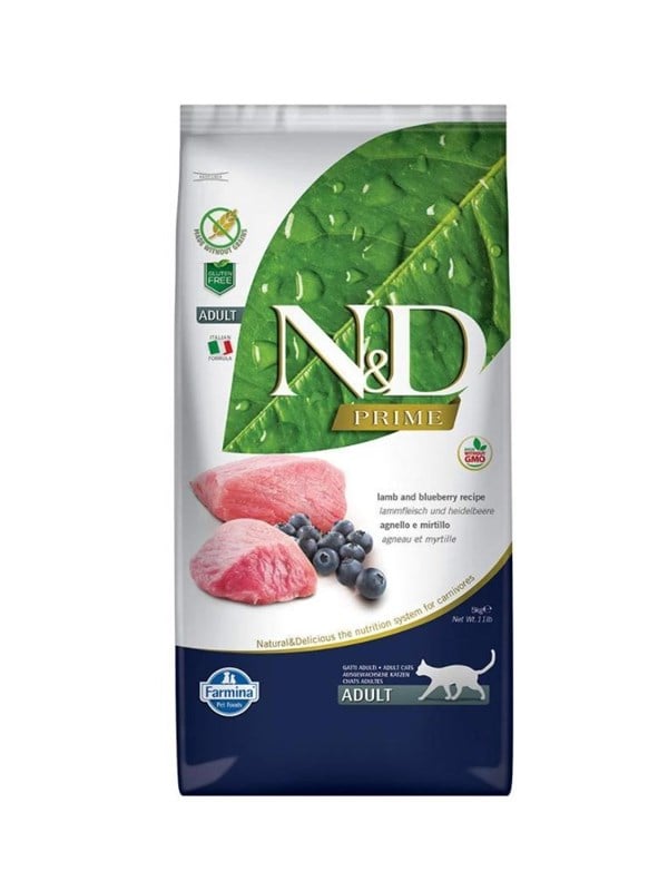 FARMINA N&D Prime Lamb & Blueberry - Trockenfutter für Katzen - 5 kg