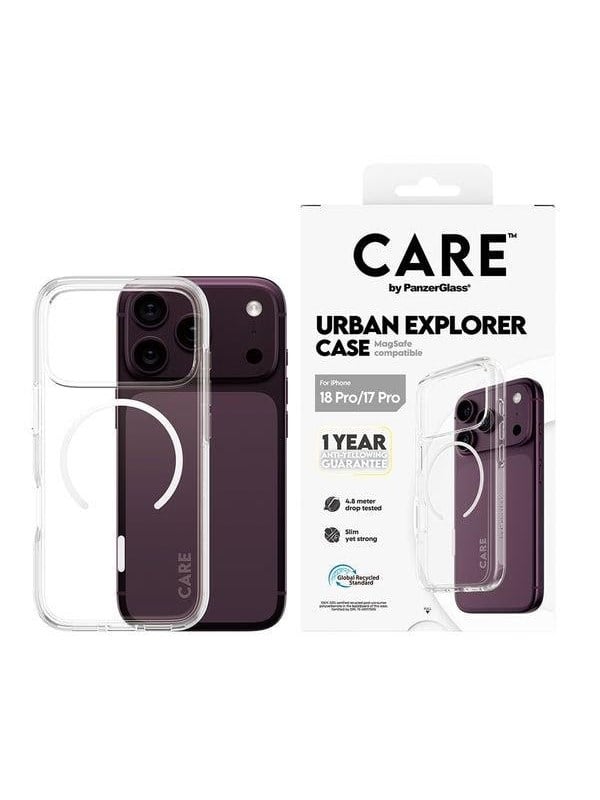 CARE by PanzerGlass Urban Explorer Case Transparent w White MagSafe Apple iPhone 18 Pro  17 Pro