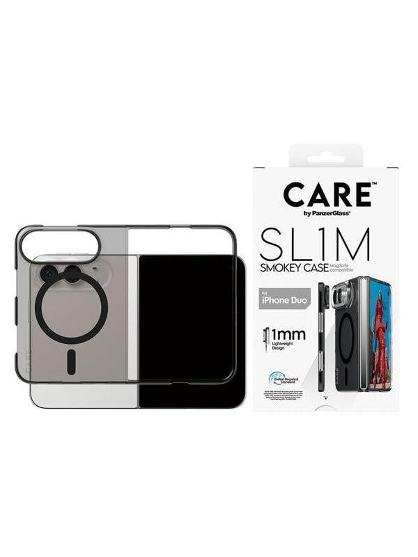 CARE by PanzerGlass Signature Case SLIM PCTPU Case Smokey Black Apple iPhone Duo