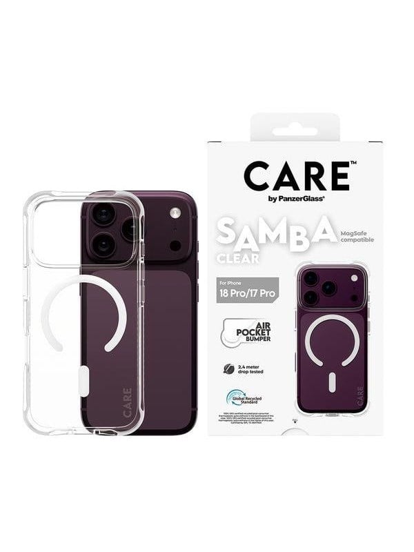 CARE by PanzerGlass Samba Case Transparent w White MagSafe Apple iPhone 18 Pro  17 Pro