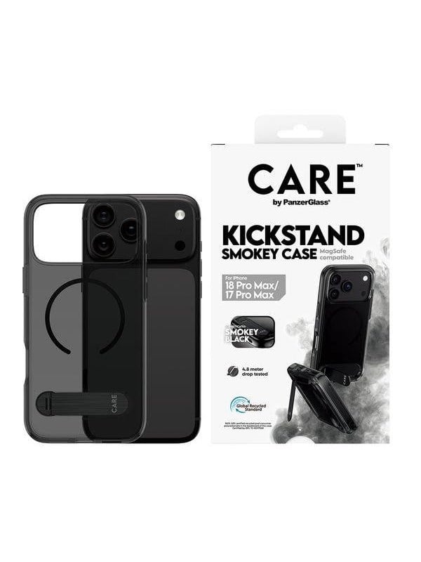 CARE by PanzerGlass Kickstand Case Smokey w Black MagSafe Apple iPhone 18 Pro Max  17 Pro Max