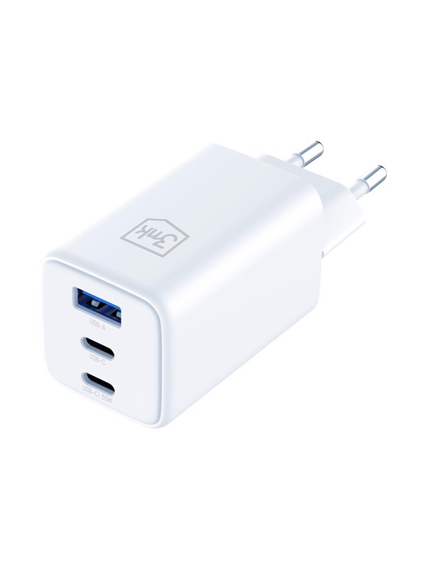 Image of 3mk Hyper power adapter - GaN - USB 2 x USB-C - 65 watt