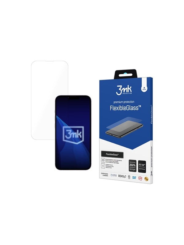 3MK FlexibleGlass Displayschutzfolie für Apple iPhone 17e / 16e, Flexibles Glas, Vollflächig verklebt