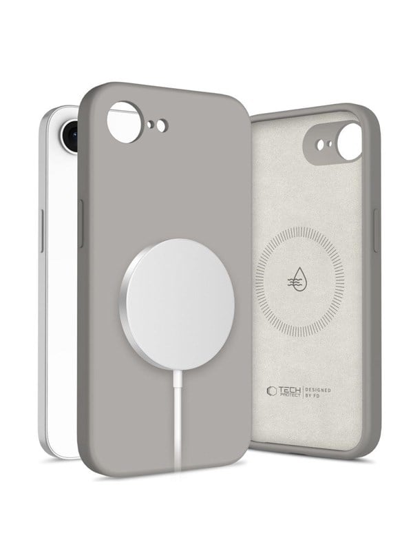 Tech-Protect Silicone MagSafe Case for iPhone 16e / 17e - Gray