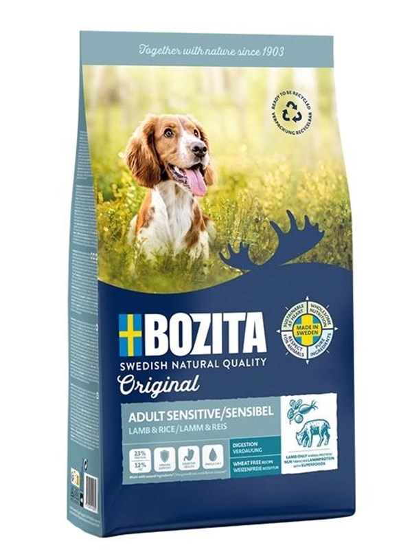 BOZITA Original Sensitive Verdauung Lamm und Reis - Trockenfutter für Hunde - 12kg