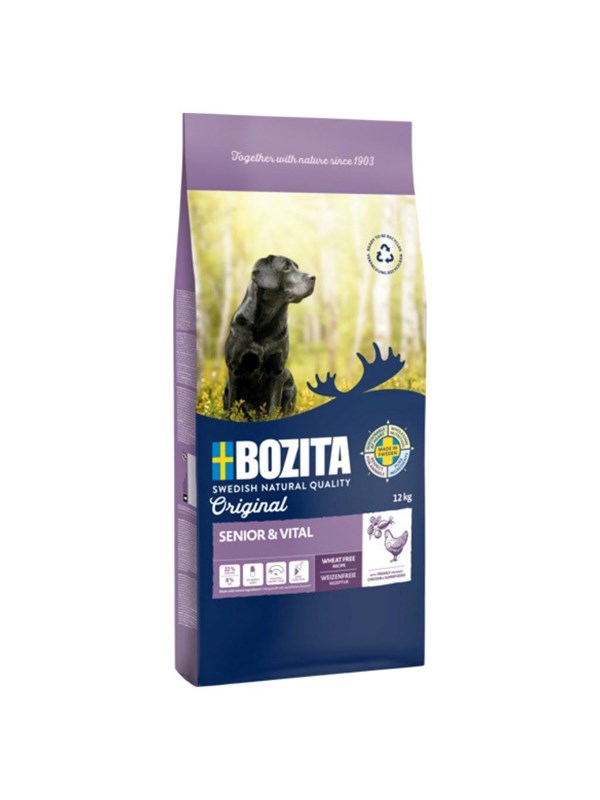 BOZITA Original Senior & Vital Huhn - Trockenfutter für Hunde - 12kg