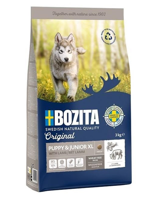 BOZITA Original Puppy & Junior XL Lamm - Trockenfutter für Hunde - 12kg