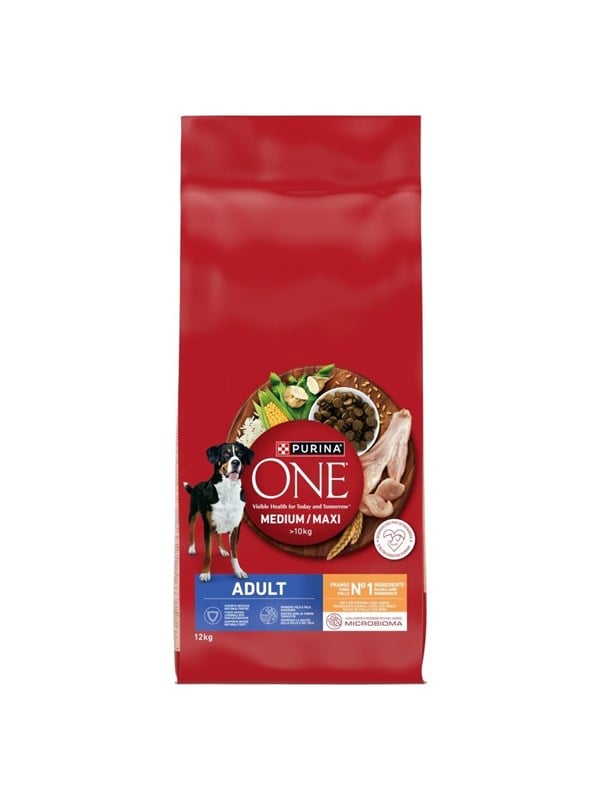 PURINA NESTLE One Adult MediumMaxi Reich an Huhn mit Reis - Trockenfutter fr Hunde - 12kg