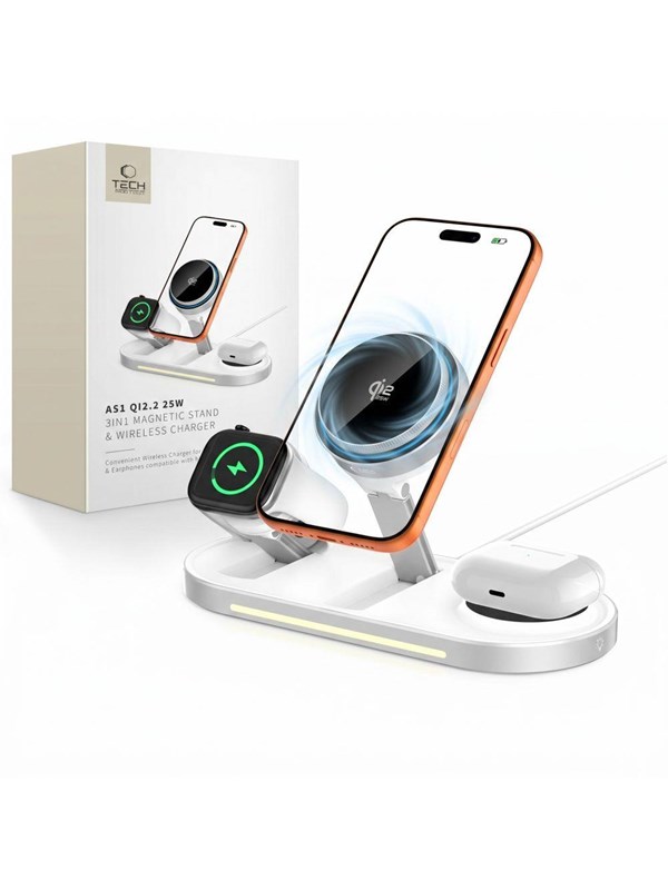 Tech-Protect A51 MagSafe 3in1 25W QI22 Wireless Charger - White
