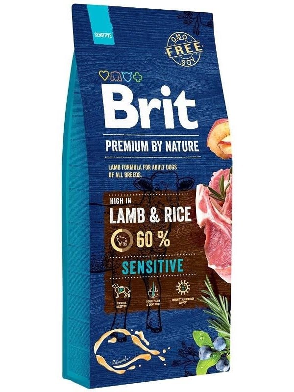 Brit Premium by Nature Sensitive Lamm mit Reis - Trockenfutter fr Hunde - 15kg