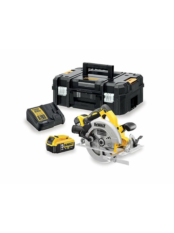 Dewalt DCS570P2-QW Portable Circular Saw 18.4 cm yellow 5500 rpm.