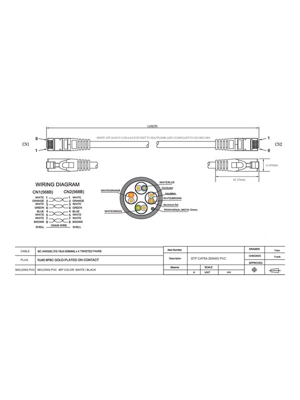 Netzwerkkabel Vision TC 5MCAT6A 5 m Cat6a U/UTP RJ-45 Weiß