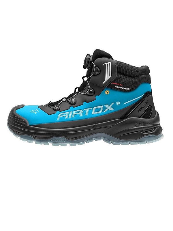 AIRTOX TX66 SicherheitsstiefelTransAm Whitelayer Nageldurchtrittschutz PRO smart lacing TPU-Sohle Schwarzblau - Str 44