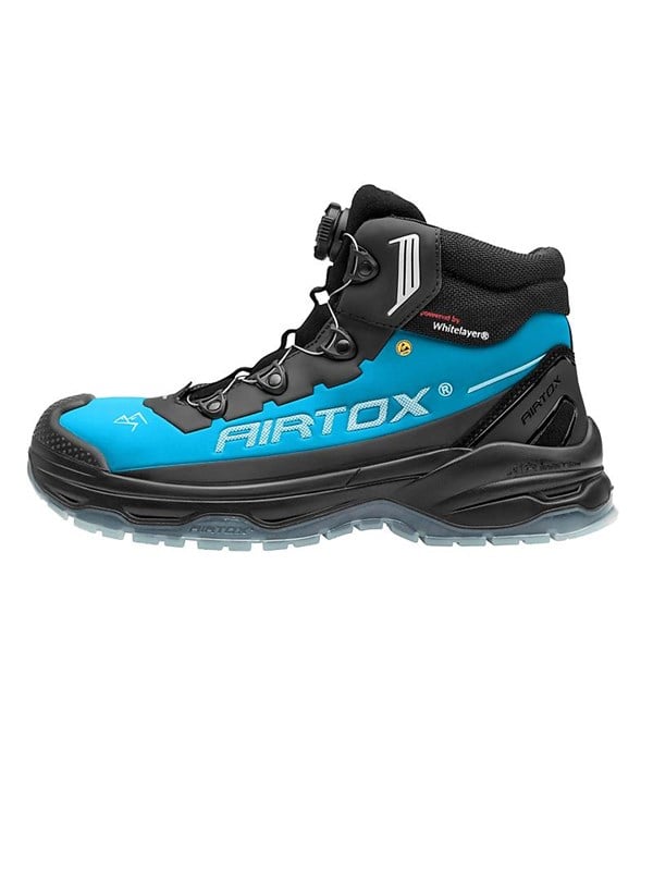 AIRTOX TX66 Sicherheitsstiefel,TransAm, Whitelayer Nageldurchtrittschutz, PRO smart lacing, TPU-Sohle, Schwarz/blau - Str. 47