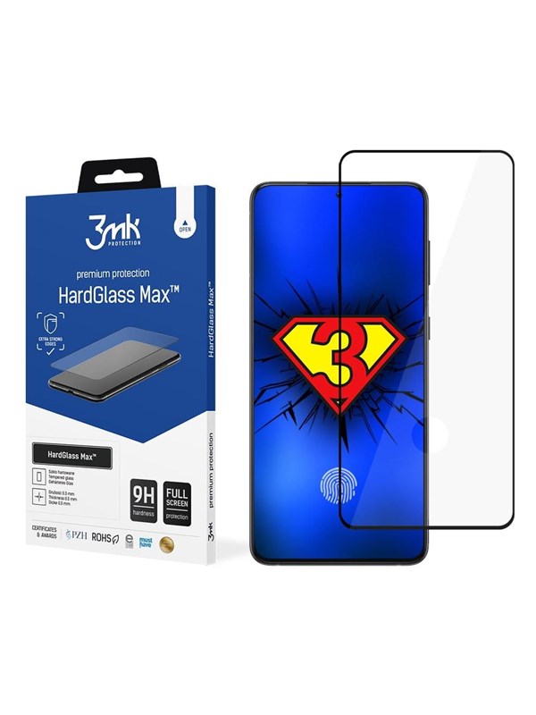 Image of 3mk Tempered Glass HardGlass Max FingerPrint for Samsung Galaxy S21+ 5G