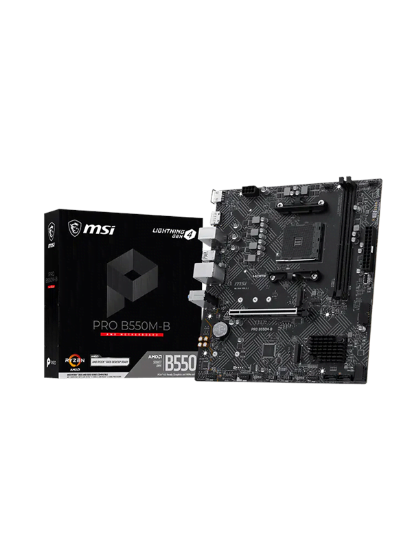 Image of MSI PRO B550M-B Mainboard - AMD B550 - AMD AM4 - DDR4 RAM - Micro-ATX