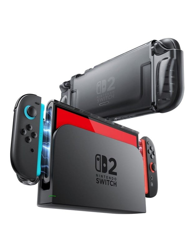 SUPCASE Crystal Case for Nintendo Switch 2 - Clear and Black