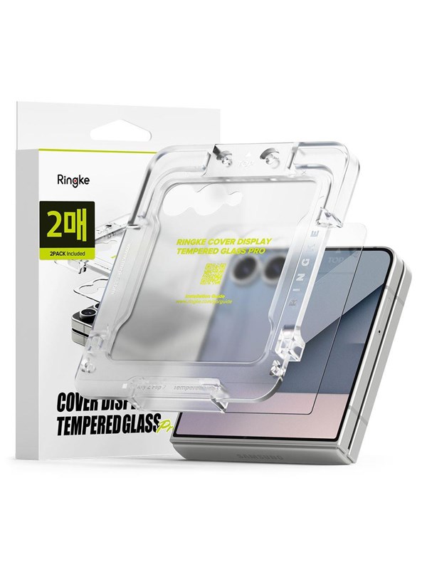 Außendisplay-Schutzfolie Ringke Cover Display für Samsung Galaxy Z Flip7 F766, gehärtetes Glas, Vollkleber, 2er-Set