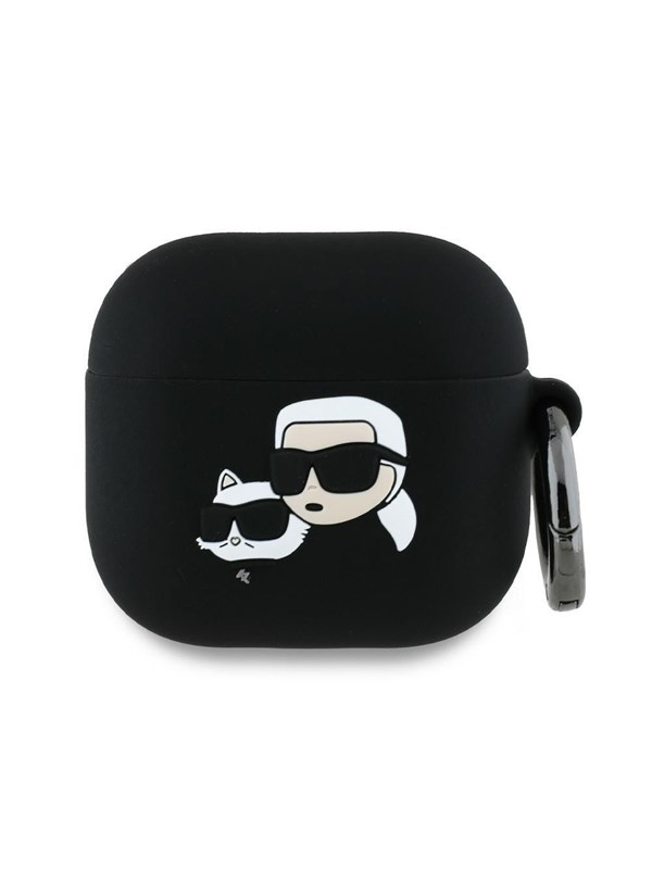 Karl Lagerfeld Silicone Karl&Chaupette Head 3D Case for AirPods 4 - Black