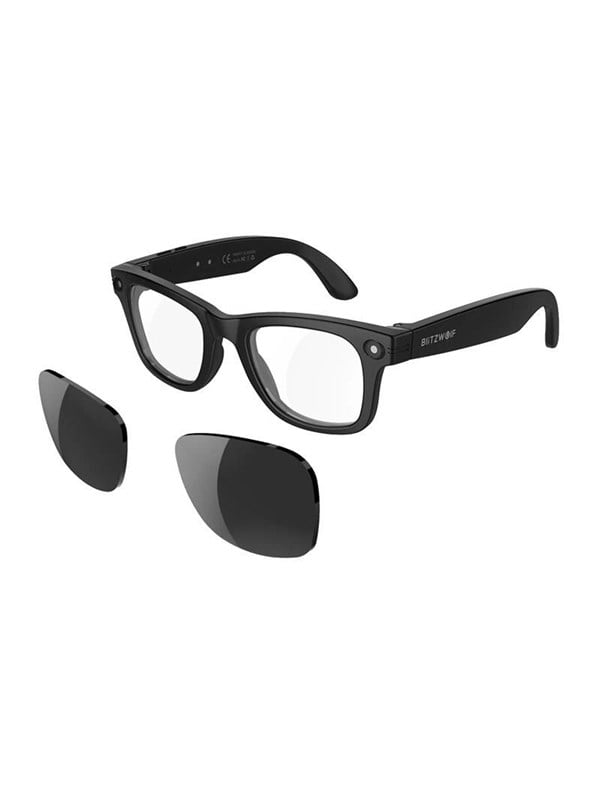 BlitzWolf BW-AG1 Pro Smart Glasses Integrierte Kamera KI Lautsprecher Wechselbare Gläser Schwarz