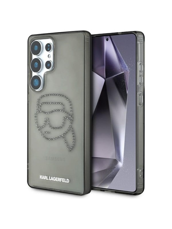 Hülle für Samsung Galaxy S25 Ultra S938, Karl Lagerfeld, IML Rhinestones Karl's Head, Schwarz