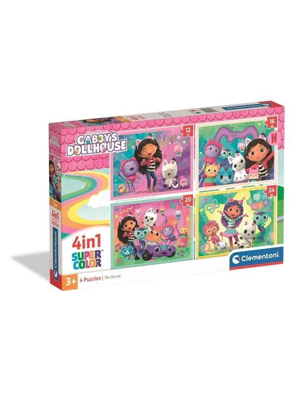 Clementoni Puslespil 4-i-1 Gabbys Dollhouse 2D Puzzles