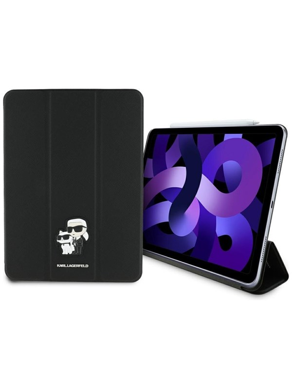 Hülle für Apple iPad Air 11 (2026) / iPad Air 11 (2025) / Air 11 (2024), Karl Lagerfeld, Saffiano Karl & Choupette, Schwarz