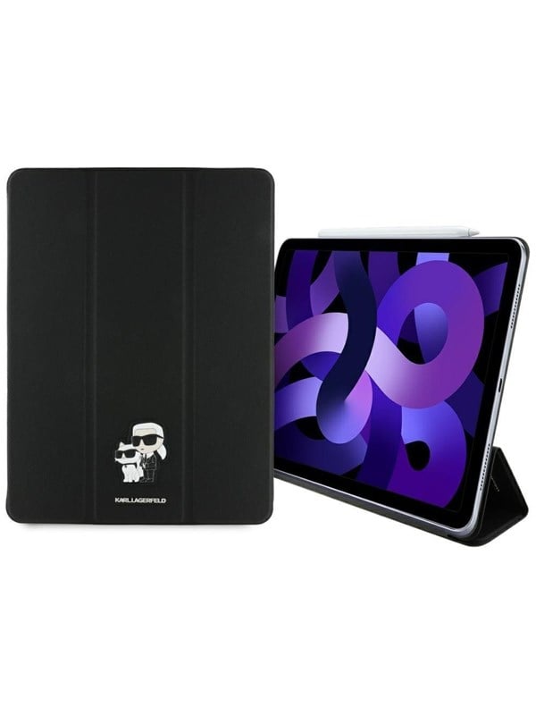 Hülle für Apple iPad Air 13 (2026) / Air 13 (2025) / Air 13 (2024), Karl Lagerfeld, Saffiano Karl & Choupette, Schwarz