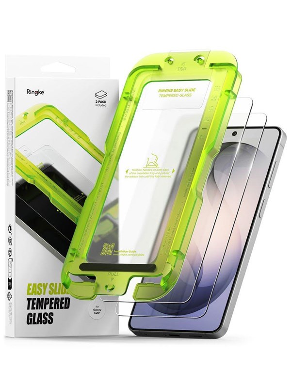 Schutzfolie Ringke Easy Slide für Samsung Galaxy S26 Plus S947, gehärtetes Glas, Vollkleber, Set mit 2 Stück