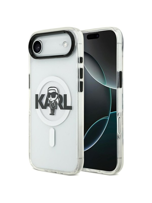 MagSafe Hülle für Apple iPhone 17 Air, Karl Lagerfeld, IML Sketch Logo Karl, Transparent