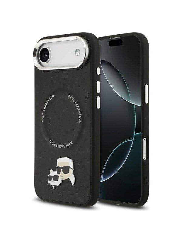 MagSafe Hülle für Apple iPhone 17 Air, Karl Lagerfeld, Karl & Choupette Pins, Schwarz