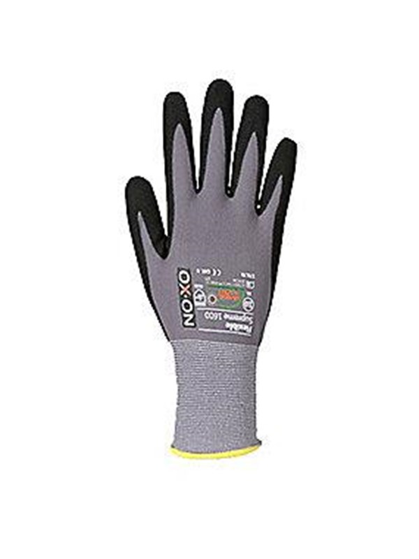 17069 Handschuhe Flexible Supreme 1600 Größe 9 schwarz hellgrau EN388 EN4 - Ox-on
