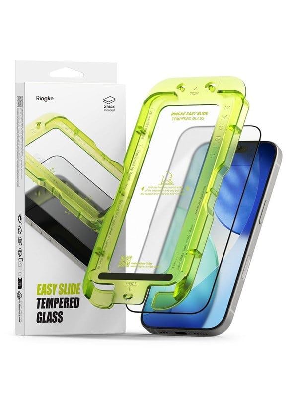 Ringke Easy Slide Displayschutzfolie für Apple iPhone 17, gehärtetes Glas, Full Glue, 2er Set