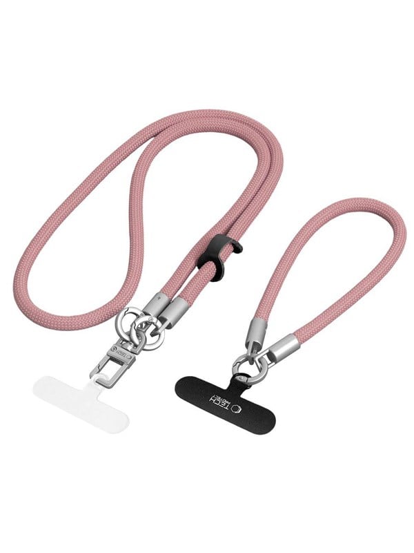 Tech-Protect  C10S Crossbody Phone Lanyard 114 cm  Wrist Lanyard 31 cm - Pink-Titanium