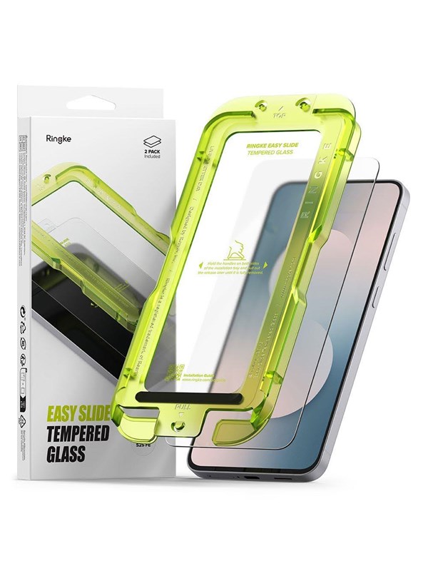 Ringke Easy Slide Displayschutzfolie für Samsung Galaxy S25 FE, gehärtetes Glas, Full Glue, 2er Set