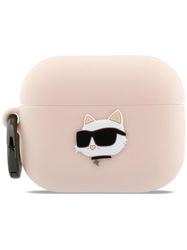 Karl Lagerfeld Silikonhülle Choupette's Head 3D für Apple AirPods Pro 3, Rosa